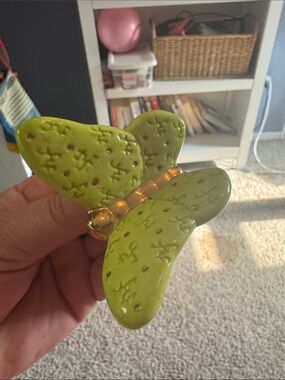 Nora Fleming lime green butterfly mini RARE